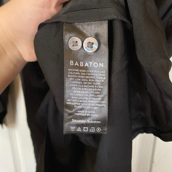 ARITZIA Babaton Collaborate Satin Mini Shirt Dress Black Size XS Office Siren - Picture 8 of 10